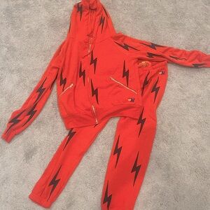 Aviation nation BOLT STITCH REPEAT RELAXED ZIP HOODIE AND SWEATPANTS SET